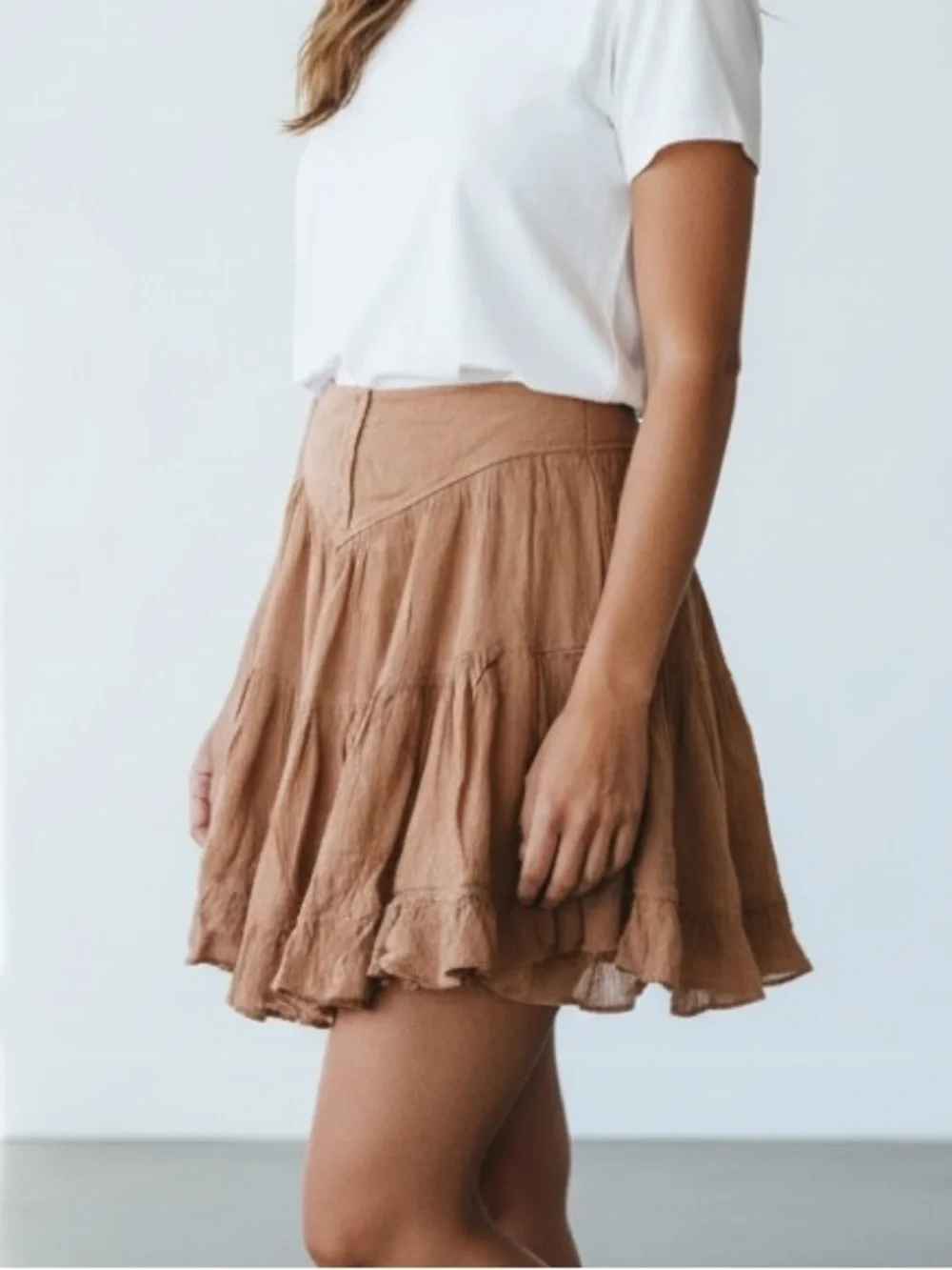 Free People Ruffle Mini Skirt
